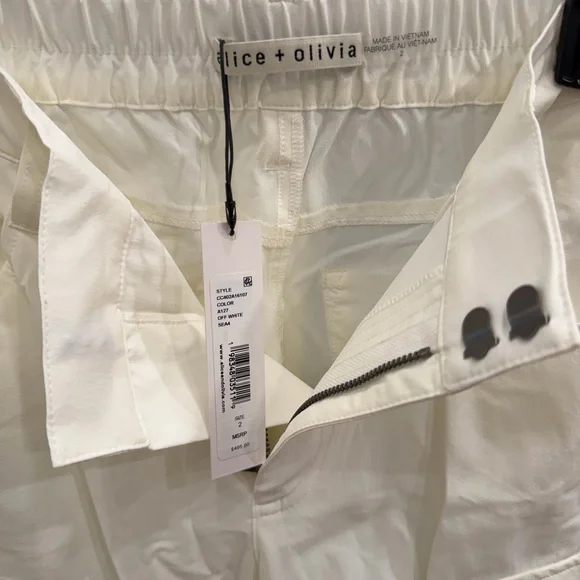 Alice + Olivia Off White Cargo Pants - Picture 3 of 3